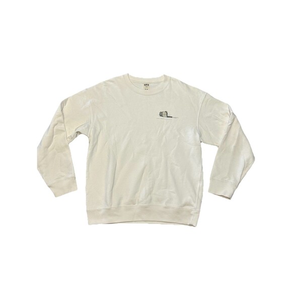 Kaws X Uniqlo‎ Long Sleeve Sweatshirt Size Medium Off White - Picture 1 of 5